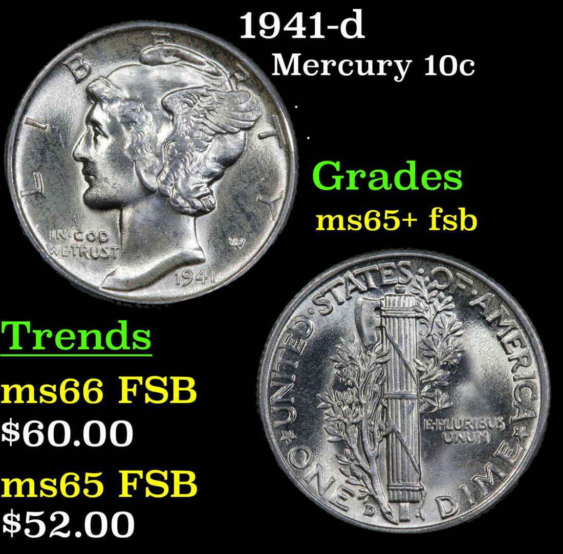 1941-d Mercury 10c Grades GEM+ FSB (1 of 3)