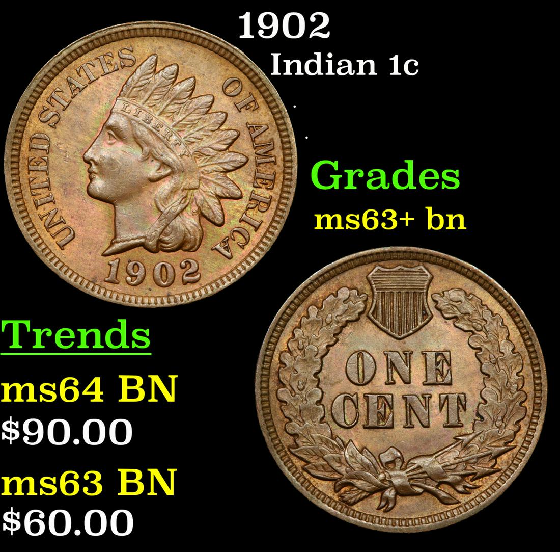 1902 Indian 1c Grades Select+ Unc BN (1 of 3)