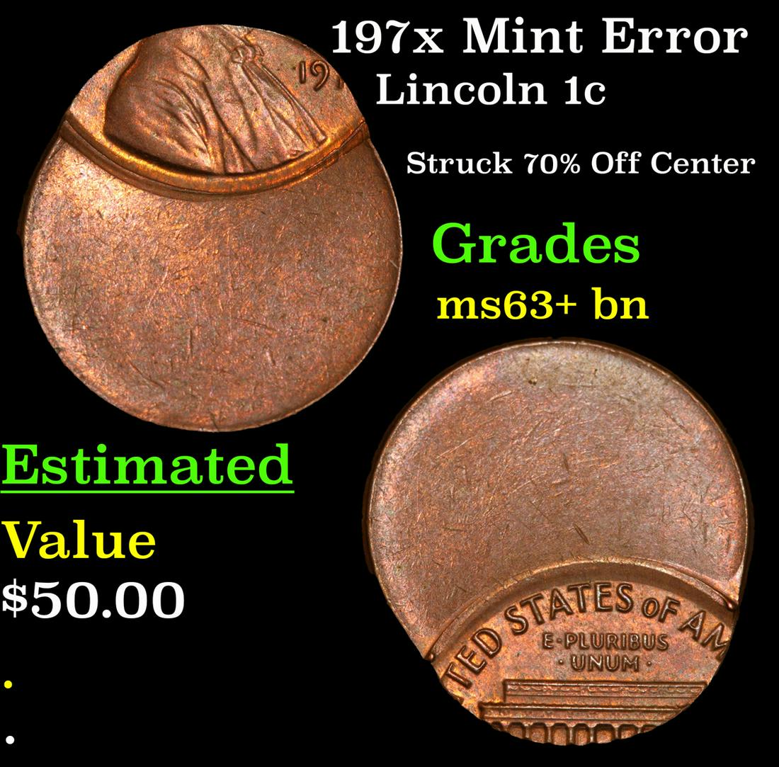 197x Mint Error Lincoln 1c Grades Select+ Unc BN (1 of 3)