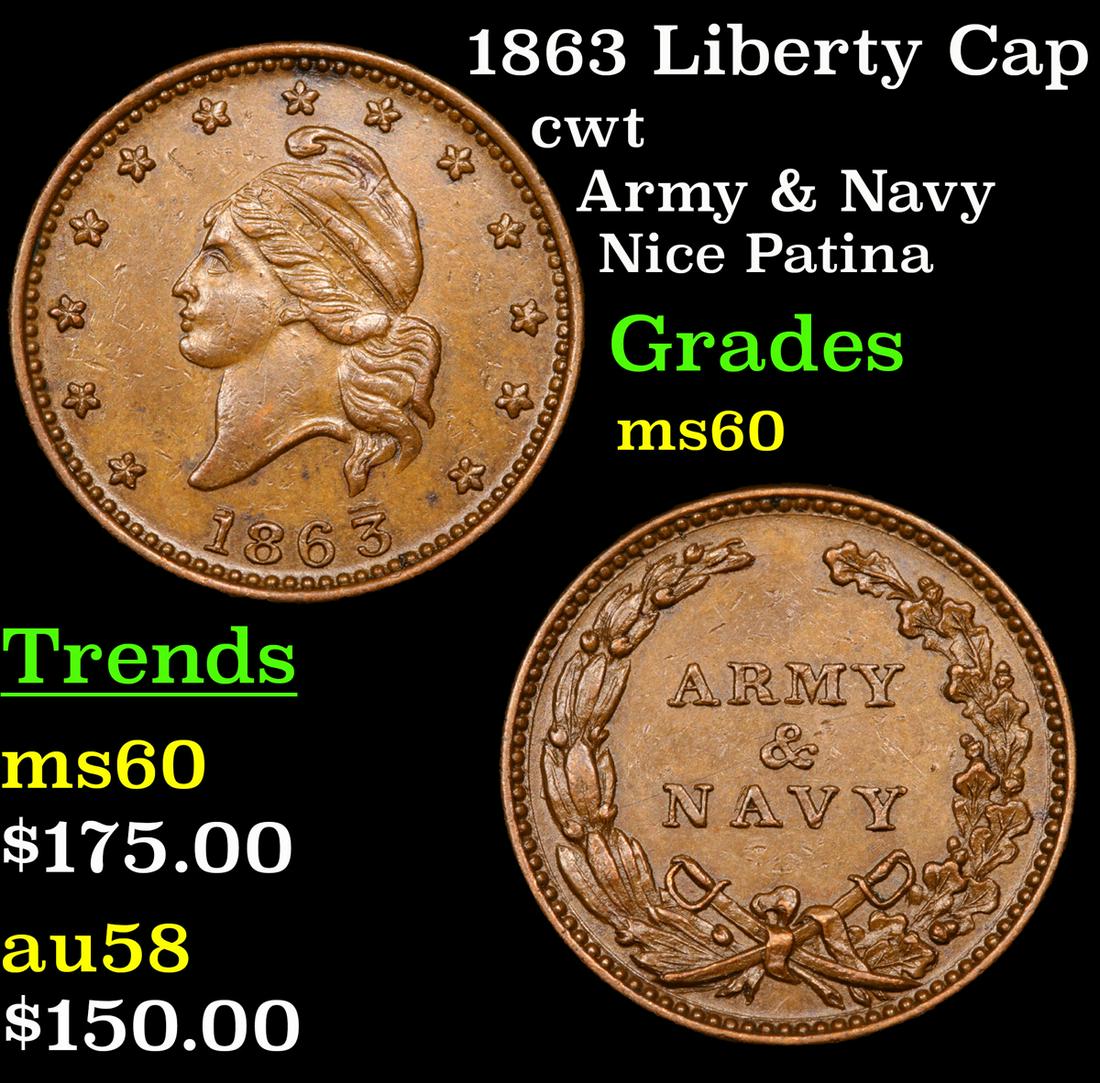 1863 Liberty Cap cwt Grades BU (1 of 3)
