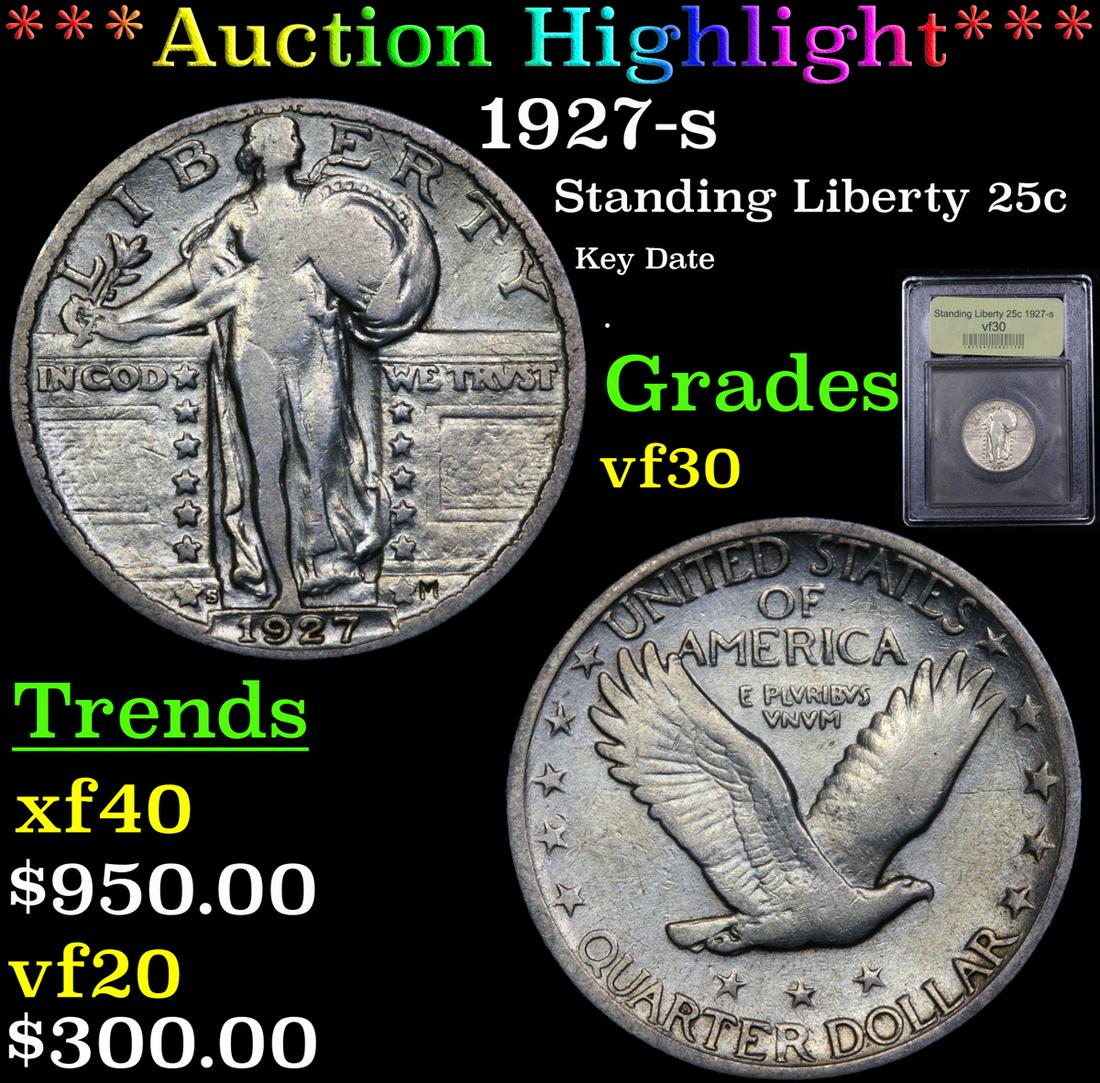 *Highlight* 1927-s Standing Liberty 25c Graded vf++ (1 of 5)