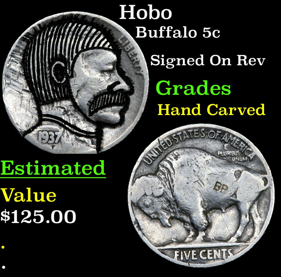 Hobo Buffalo Nickel 5c Grades Hand Carved (1 of 3)