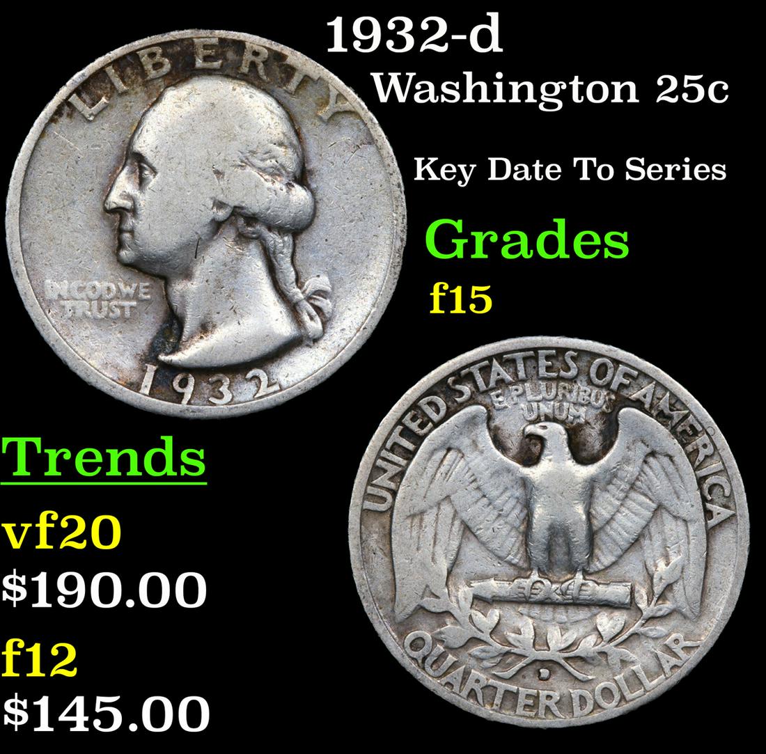 1932-d Washington Quarter 25c Grades f+ (1 of 3)