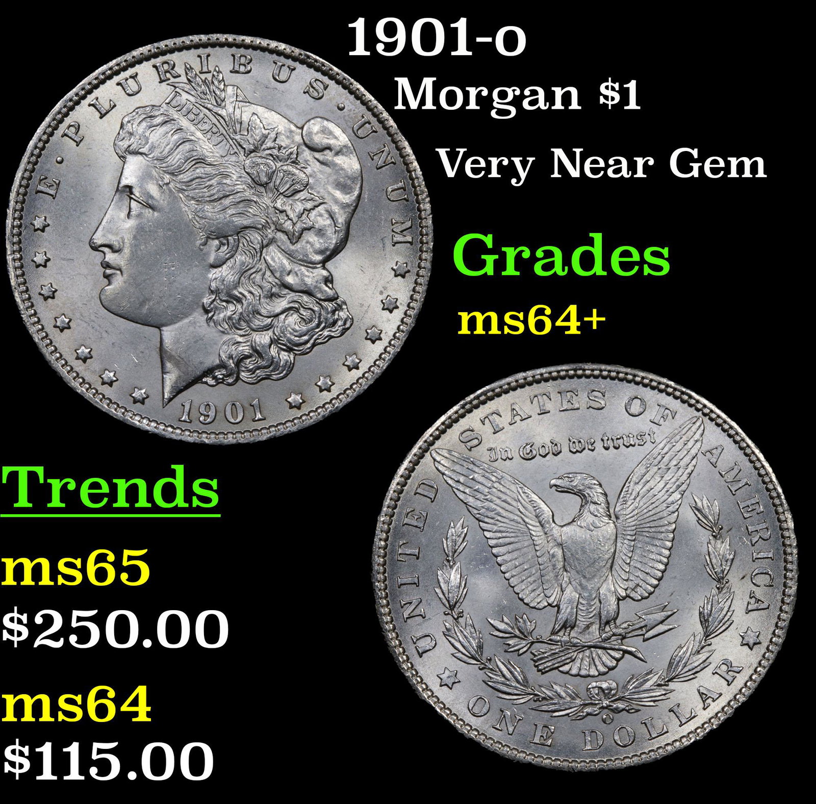 1901-o Morgan $1 Grades Choice+ Unc (1 of 3)