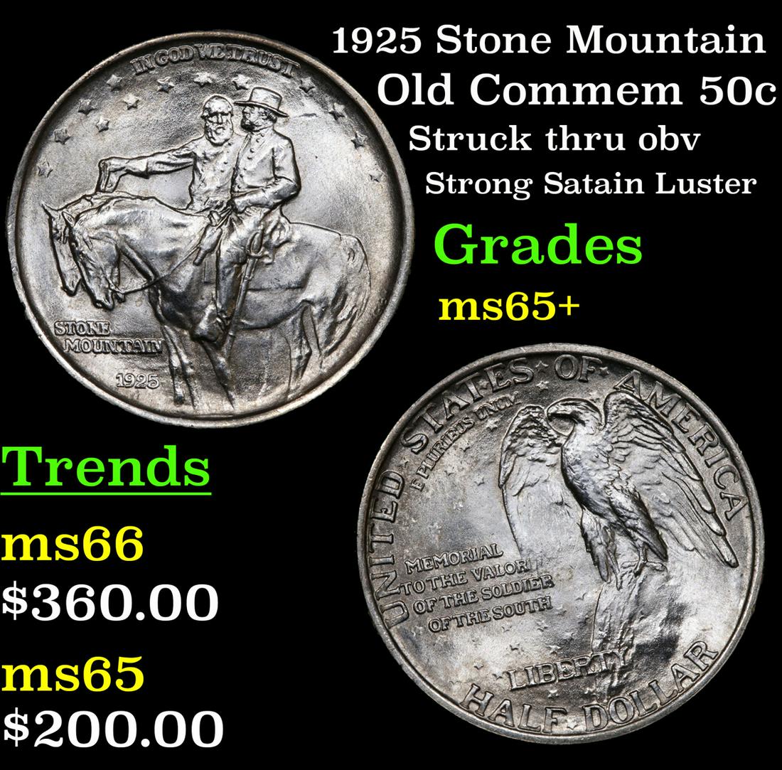 1925 Stone Mountain Old Commem 50c Grades GEM+ Unc (1 of 3)