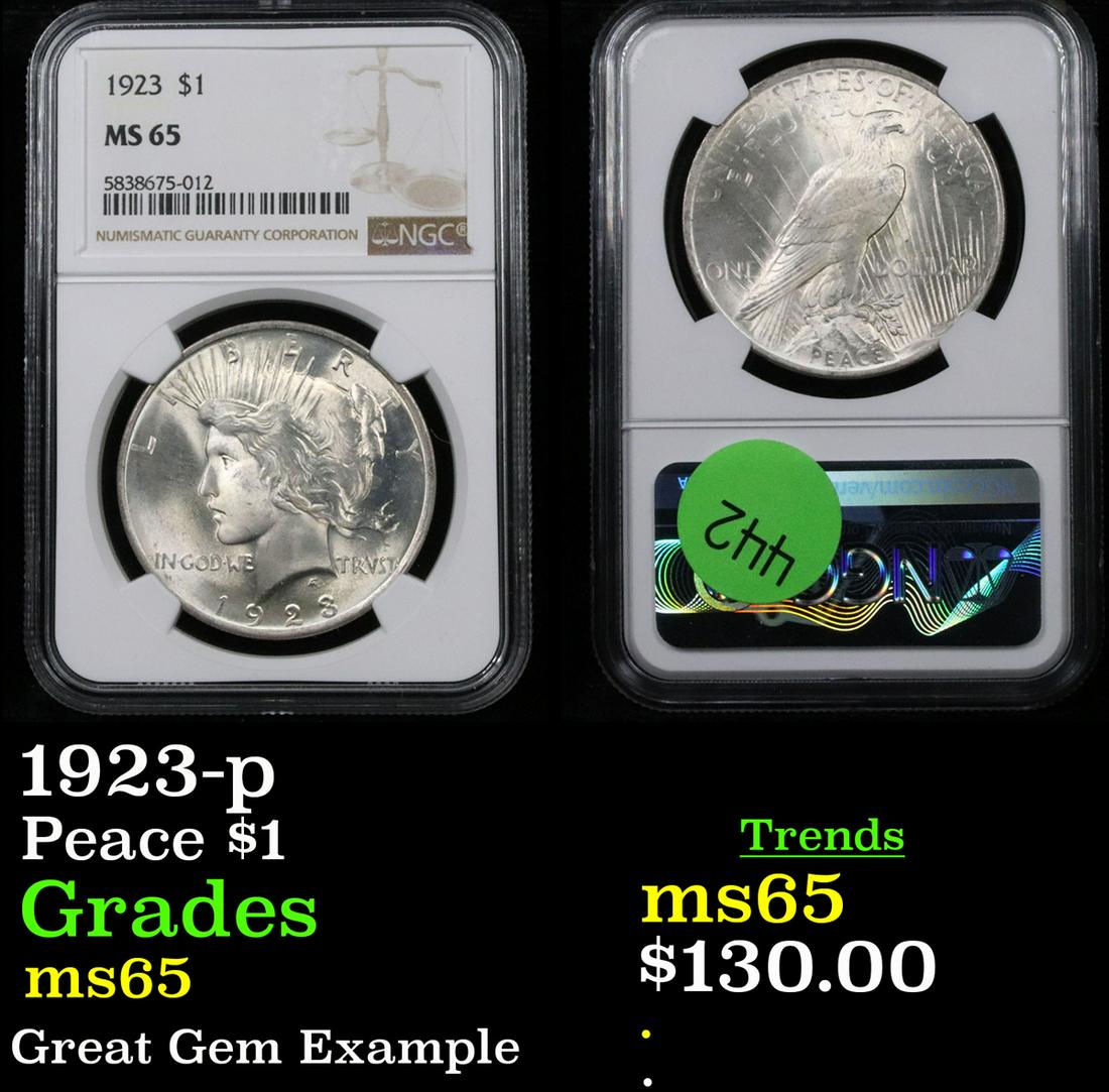 1923-p Peace $1 Graded ms65 (1 of 3)