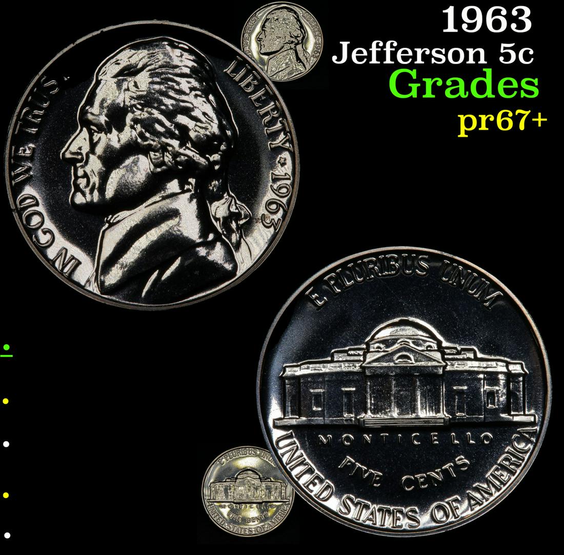 1963 Jefferson 5c Grades GEM++ Proof (1 of 7)