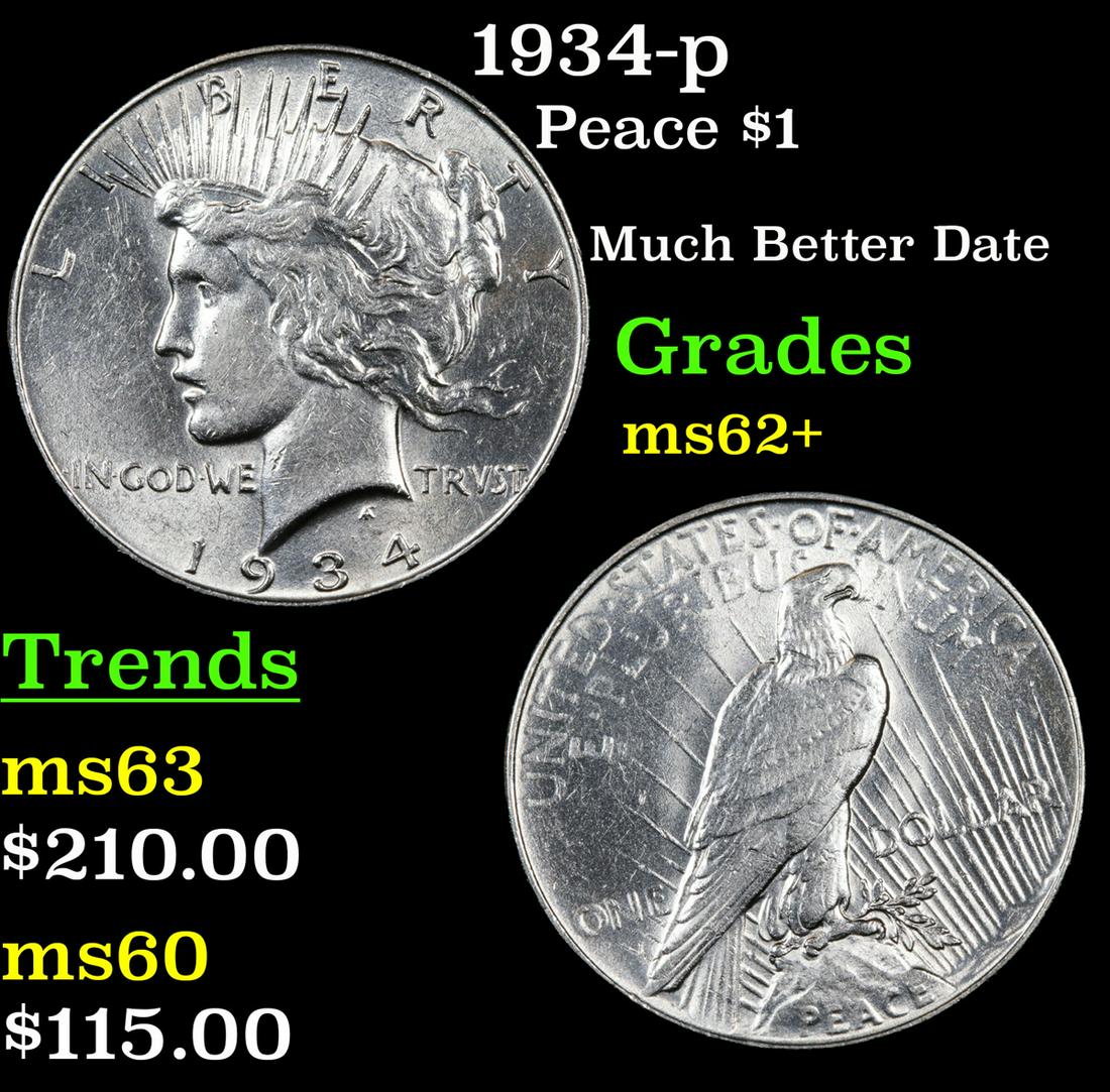 1934-p Peace $1 Grades Select Unc (1 of 3)