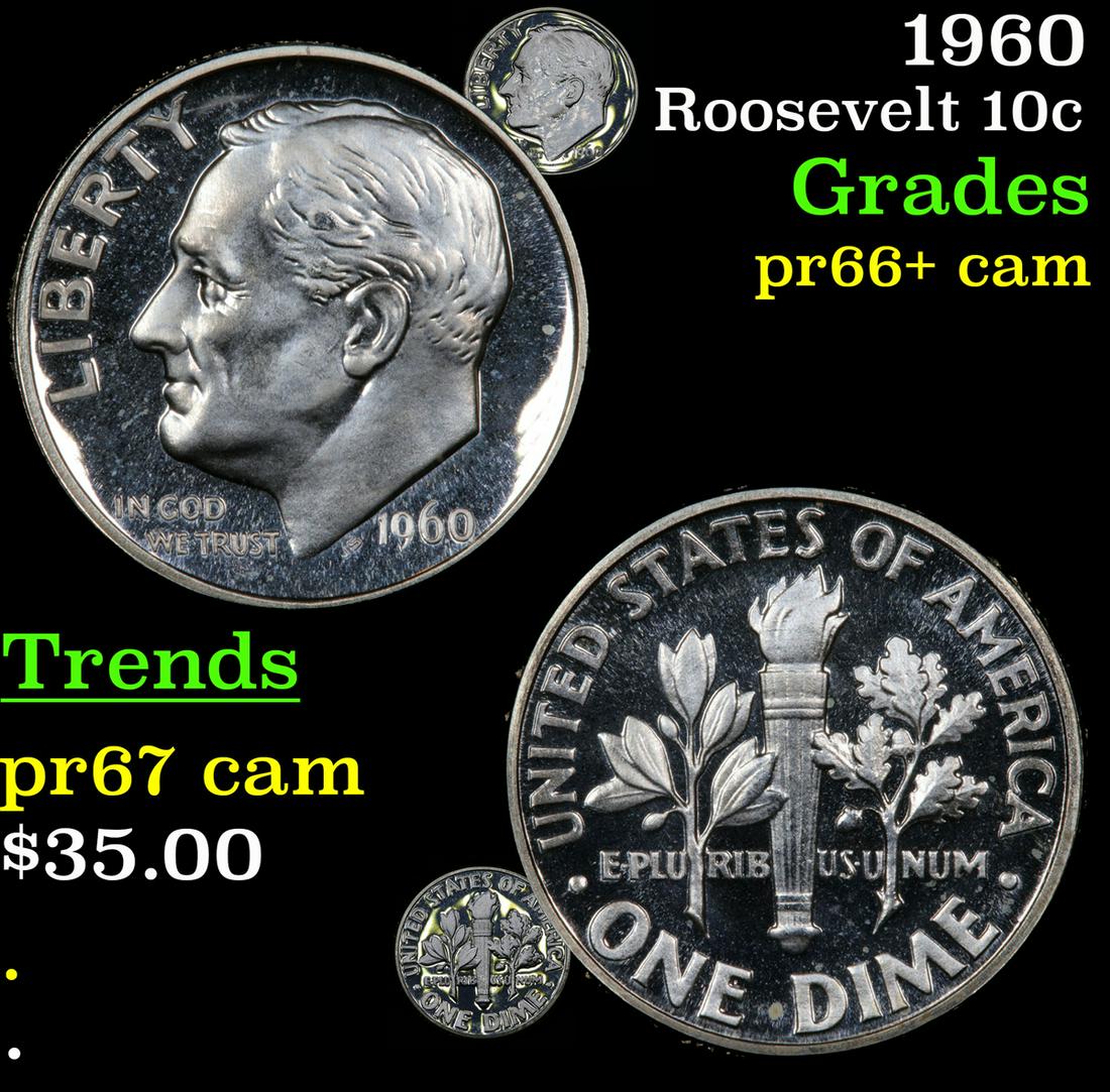 1960 Roosevelt 10c Grades GEM++ Proof Cameo (1 of 7)