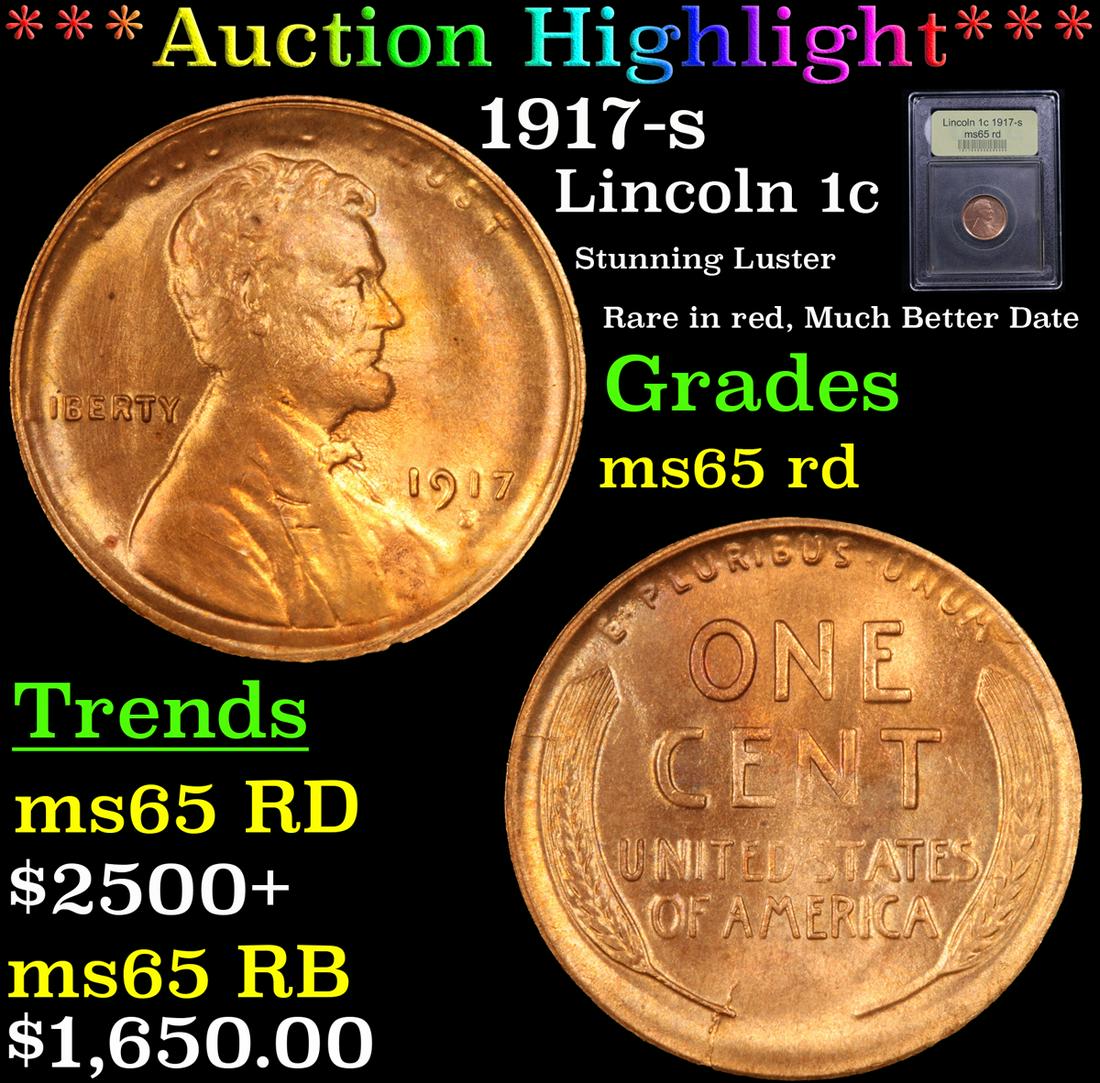 *Highlight* 1917-s Lincoln 1c Graded GEM Unc RD (1 of 5)