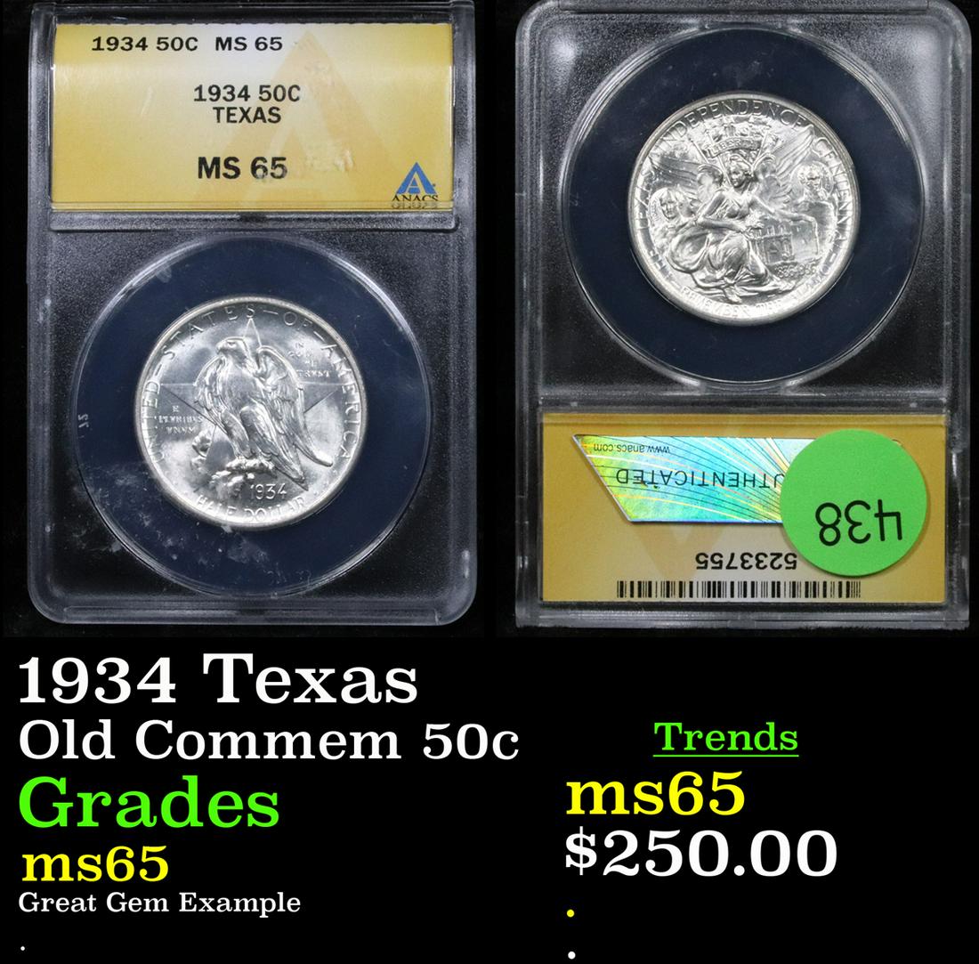 1934 Texas Old Commem 50c Graded ms65 (1 of 3)
