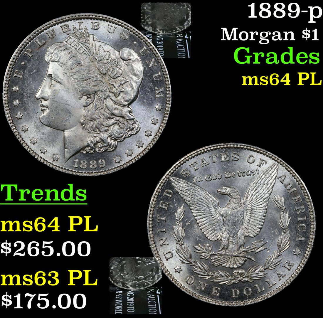 1889-p Morgan $1 Grades Choice Unc PL (1 of 7)