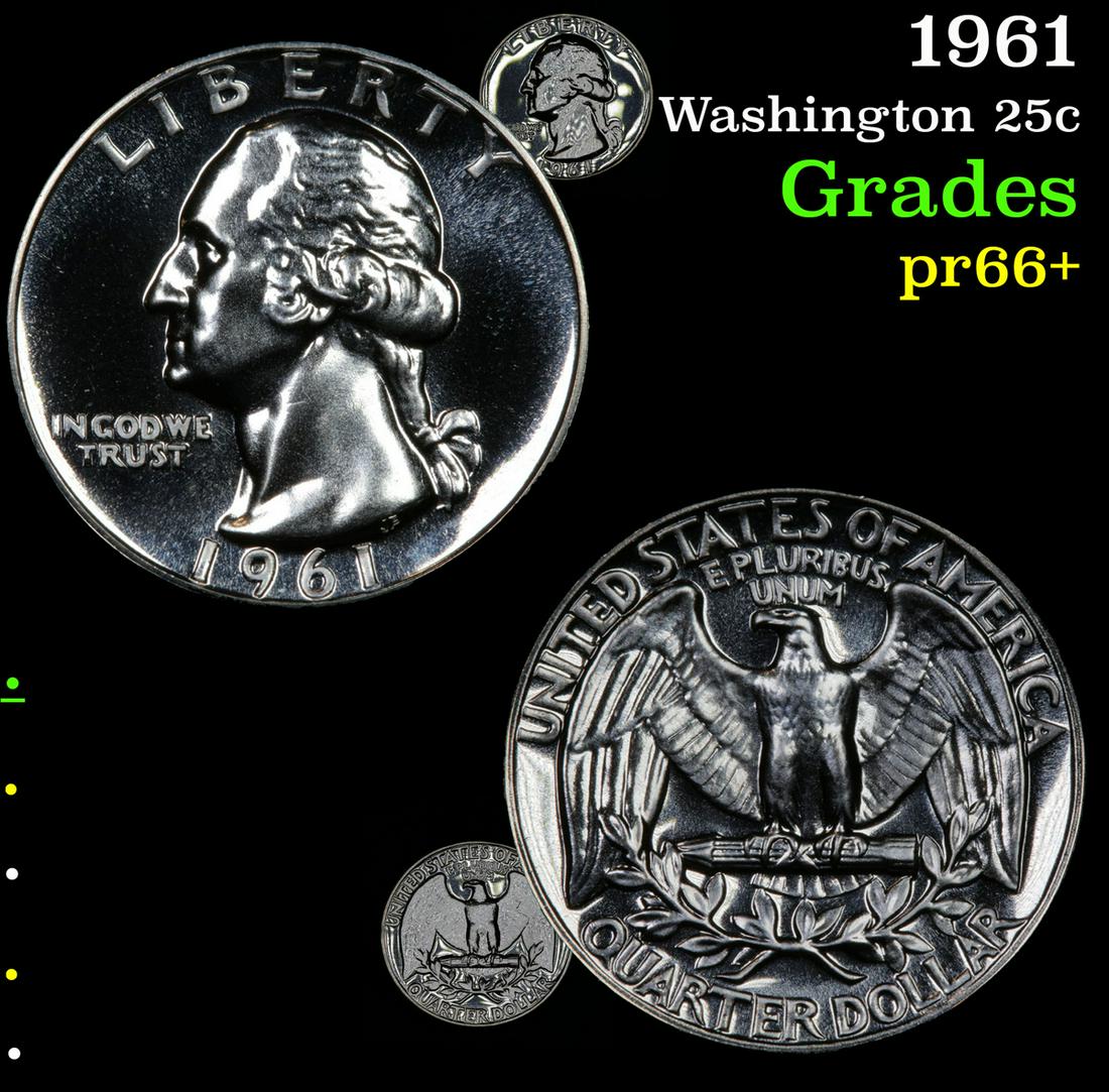 1961 Washington 25c Grades GEM++ Proof (1 of 7)