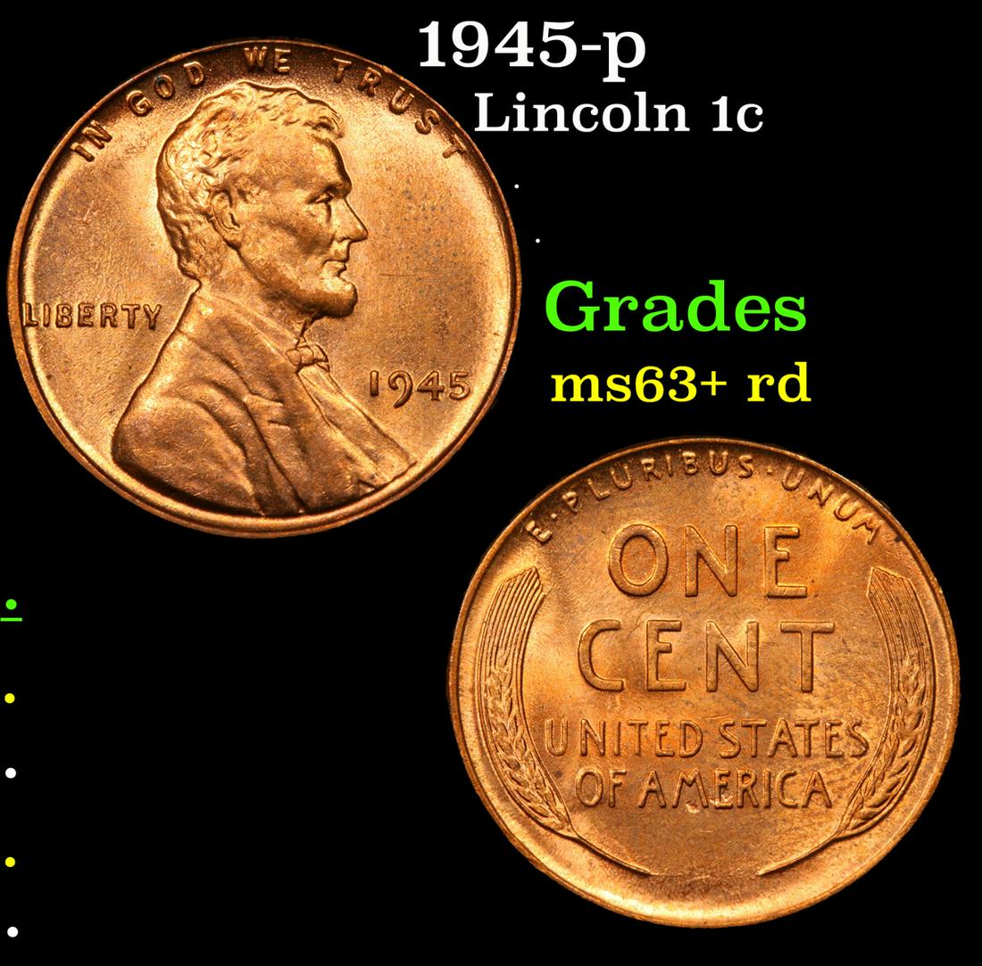 1945-p Lincoln 1c Grades Select+ Unc RD (1 of 3)