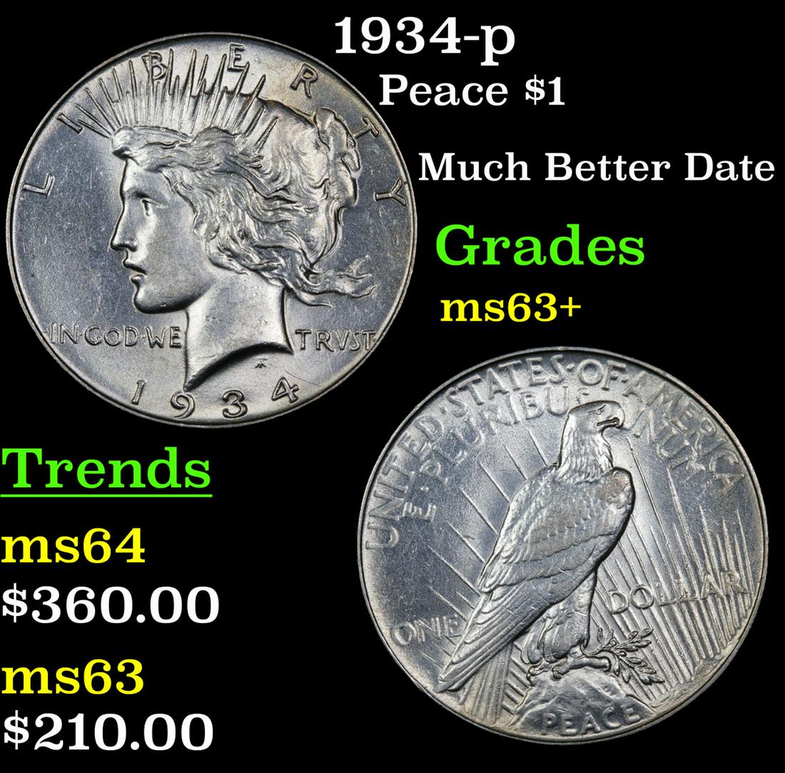 1934-p Peace $1 Grades Select+ Unc (1 of 3)