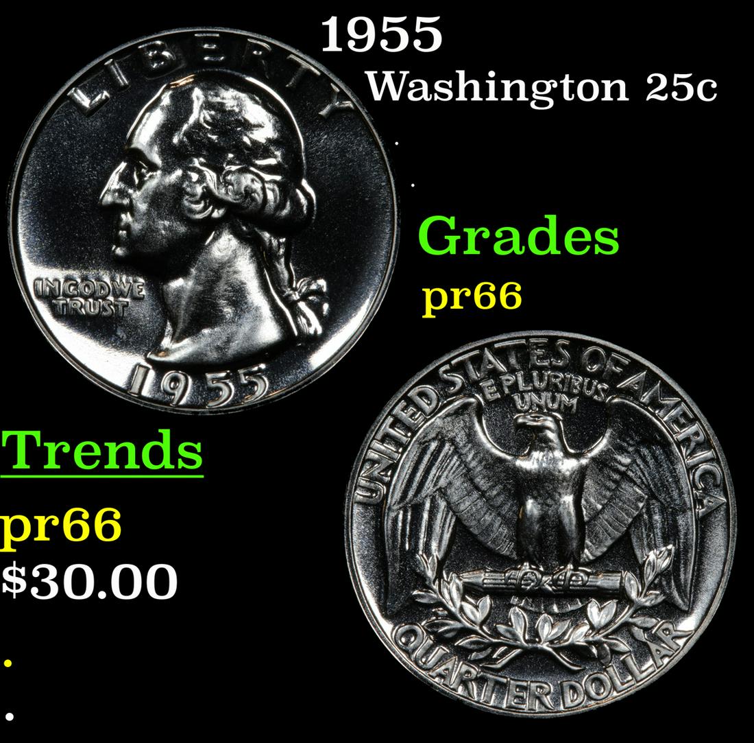 1955 Washington 25c Grades GEM+ Proof (1 of 5)