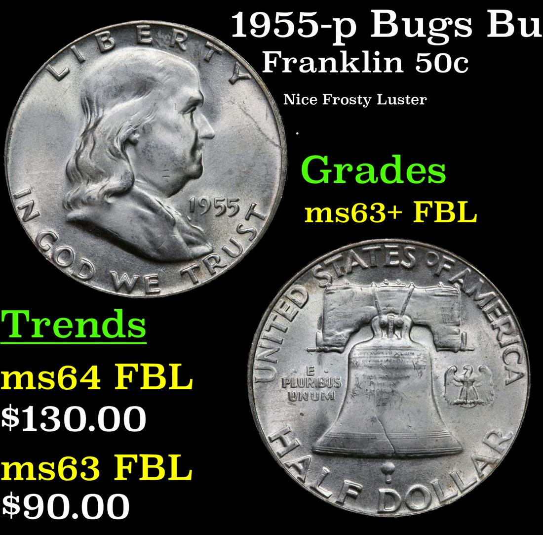 1955-p Bugs Bunny Franklin 50c Grades Select Unc+ FBL (1 of 3)