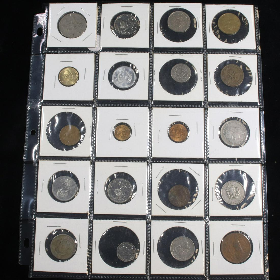Page of 20 Mixed Foreign coins (1 of 2)
