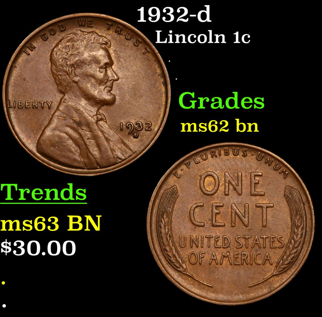1932-d Lincoln 1c Grades Select Unc BN (1 of 3)