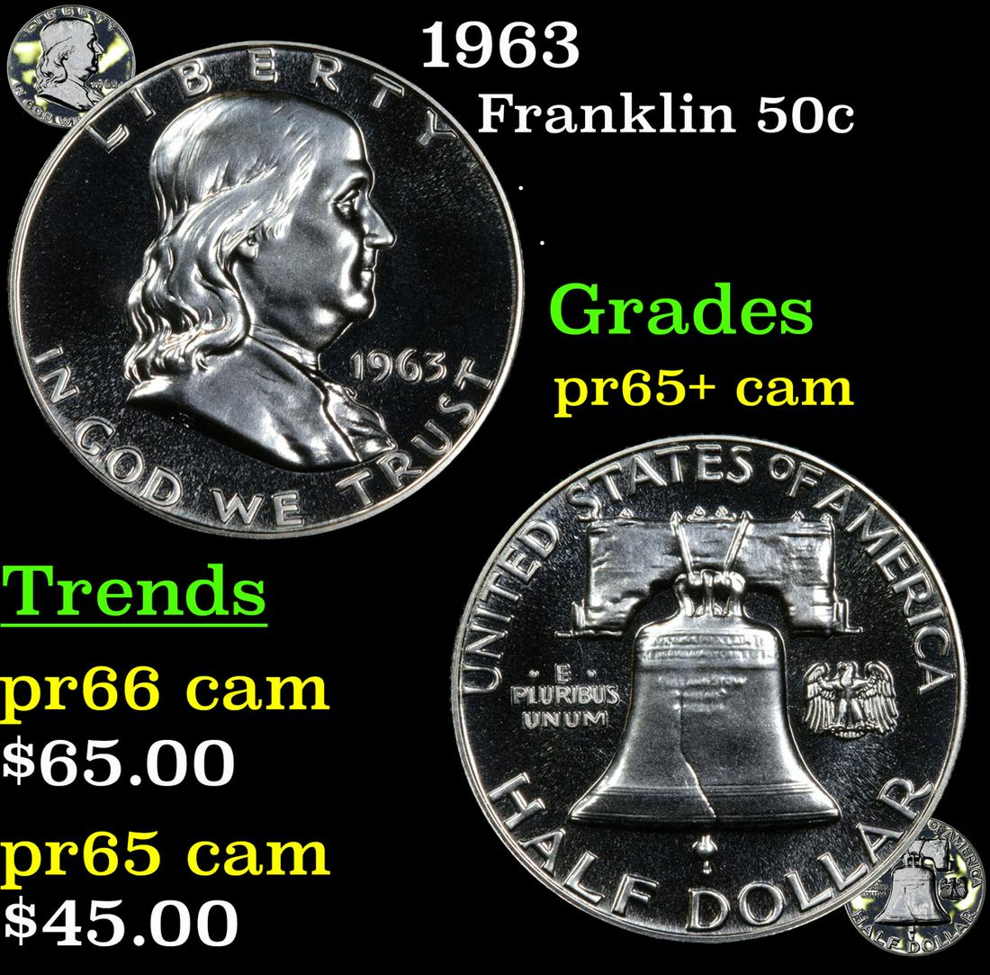 1963 Franklin 50c Grades GEM+ Proof Cameo (1 of 7)