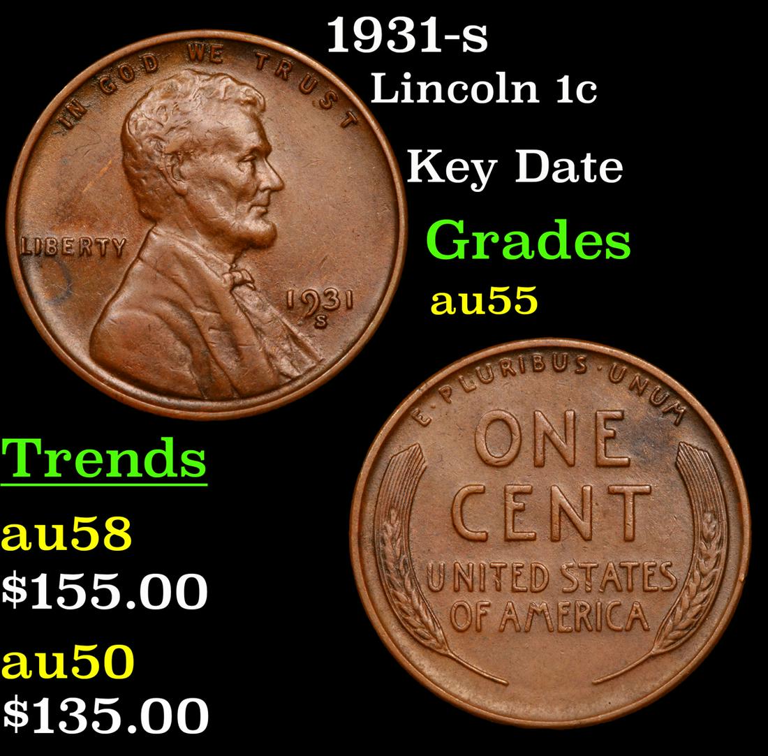 1931-s Lincoln 1c Grades Choice AU (1 of 3)