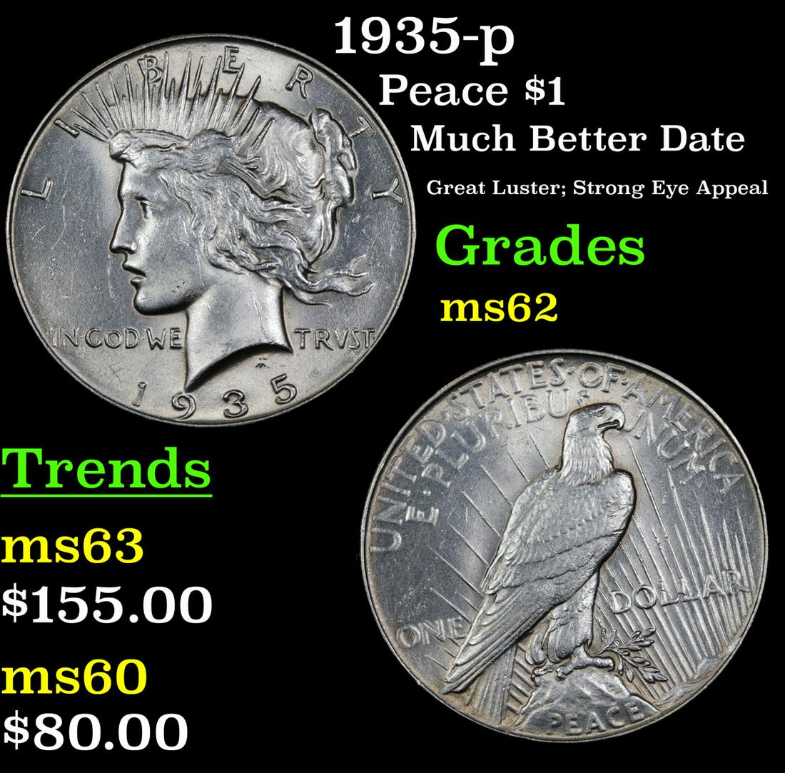 1935-p Peace $1 Grades Select Unc (1 of 3)