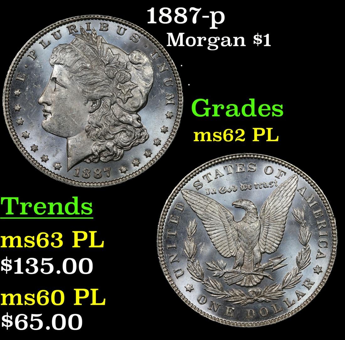 1887-p Morgan $1 Grades Select Unc PL (1 of 3)