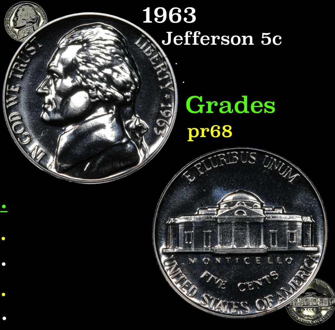 1963 Jefferson 5c Grades GEM++ Proof (1 of 7)