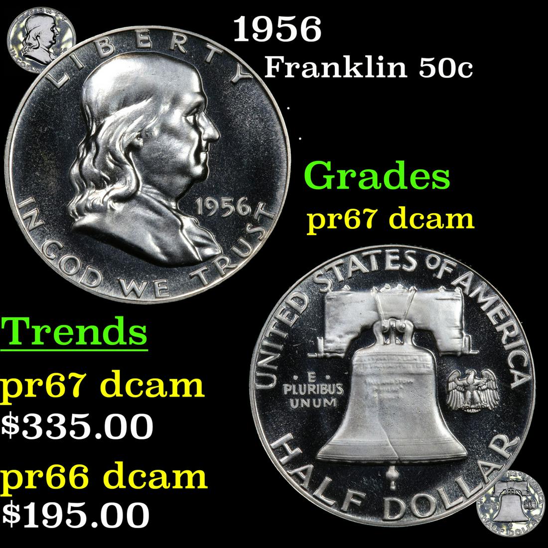 1956 Franklin 50c Grades GEM++ Proof Deep Cameo (1 of 7)