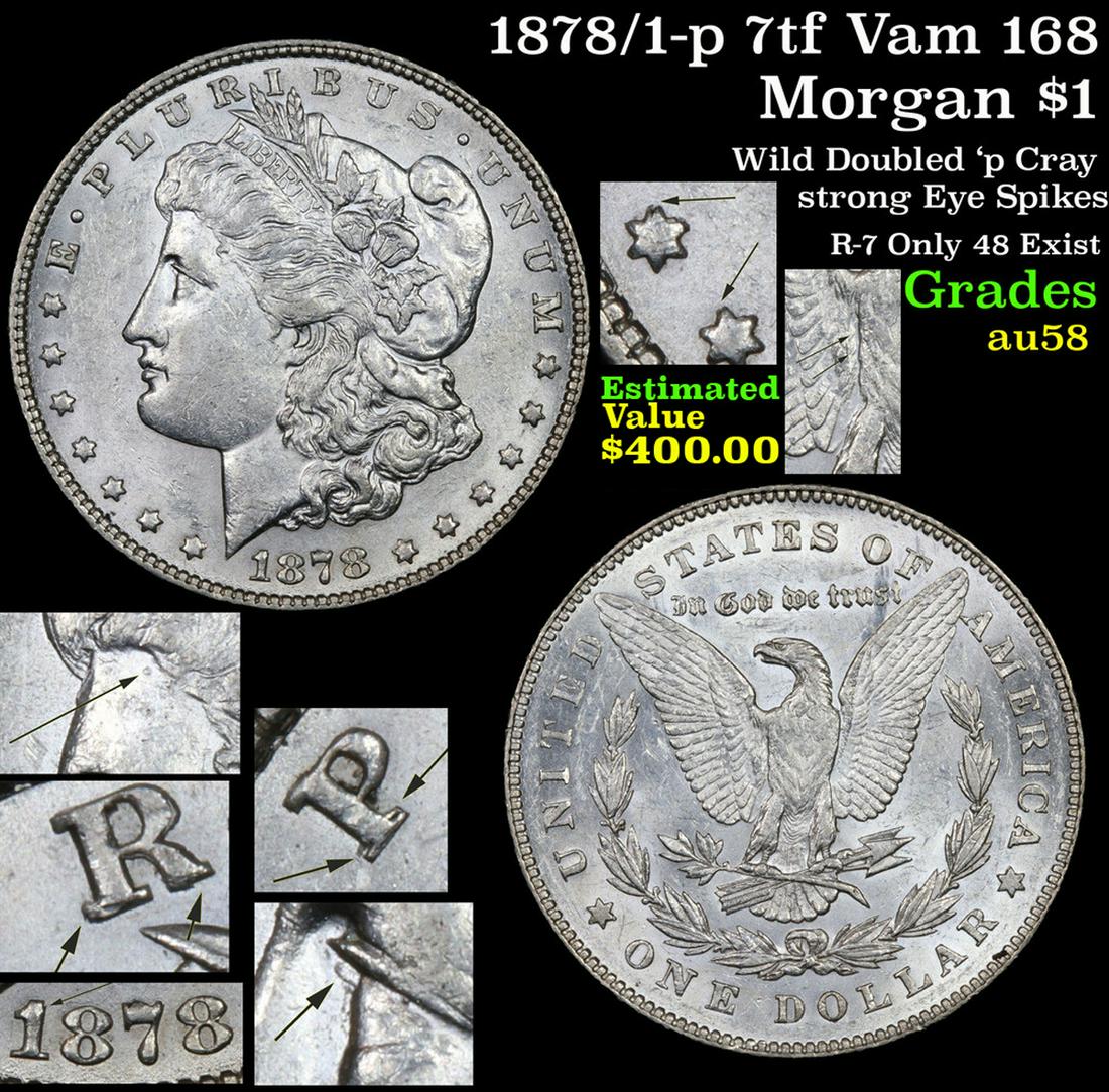 1878/1-p 7tf vam 168 R7 Morgan $1 Grades Choice AU/BU (1 of 10)