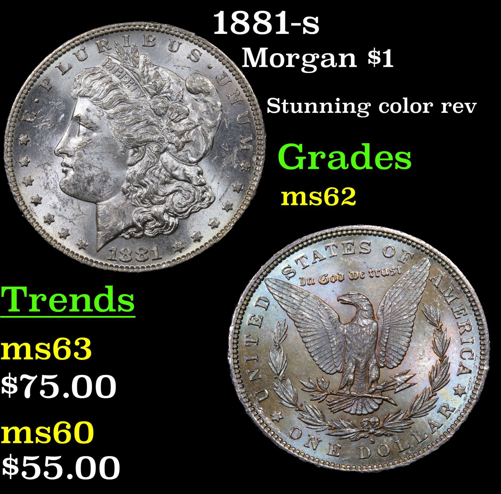 1881-s Morgan $1 Grades Select Unc (1 of 3)