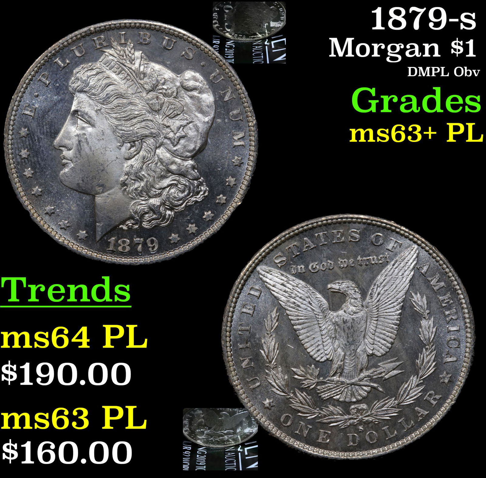 1879-s Morgan $1 Grades Select Unc+ PL (1 of 7)