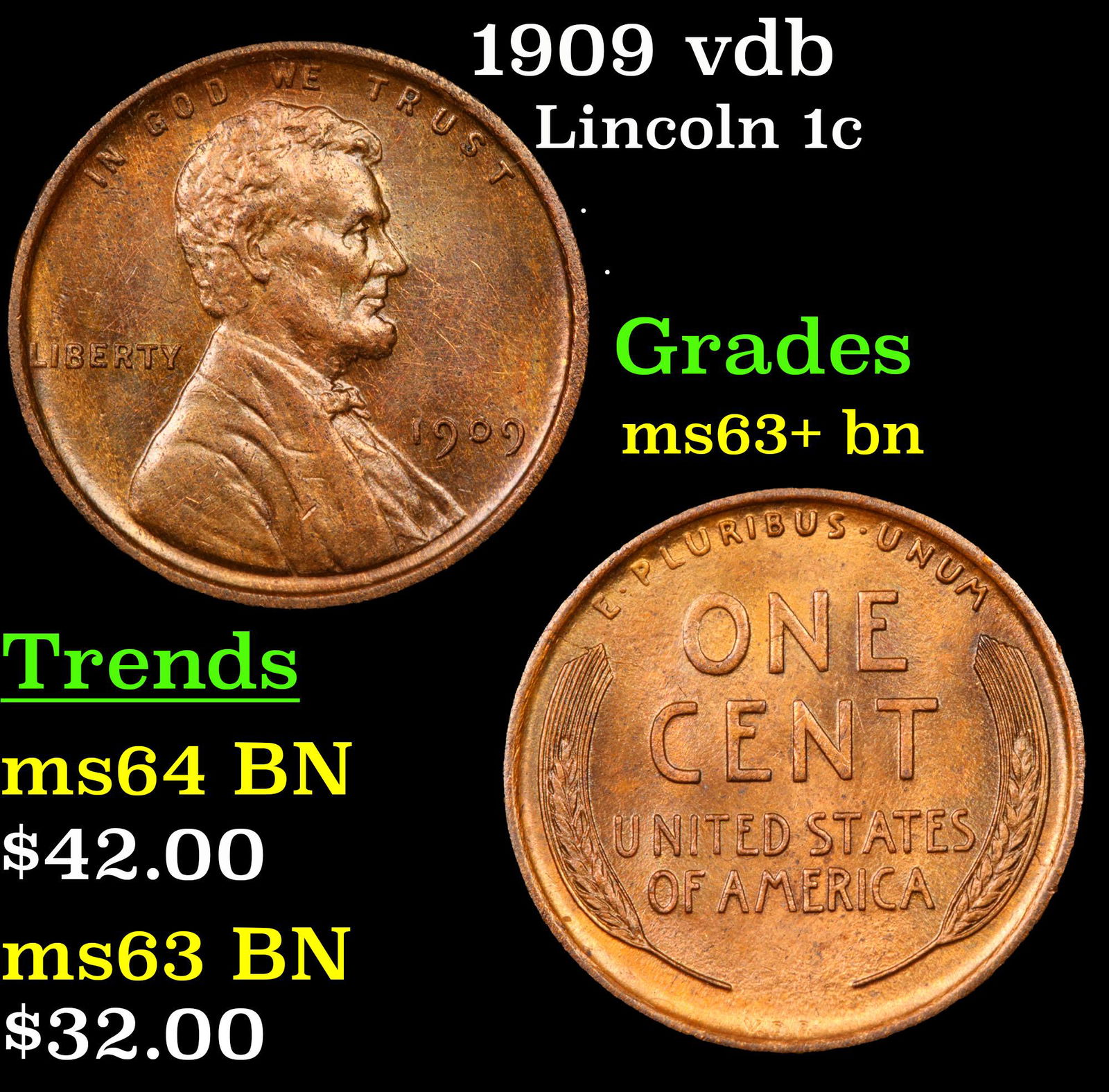 1909 vdb Lincoln 1c Grades Select+ Unc BN (1 of 3)