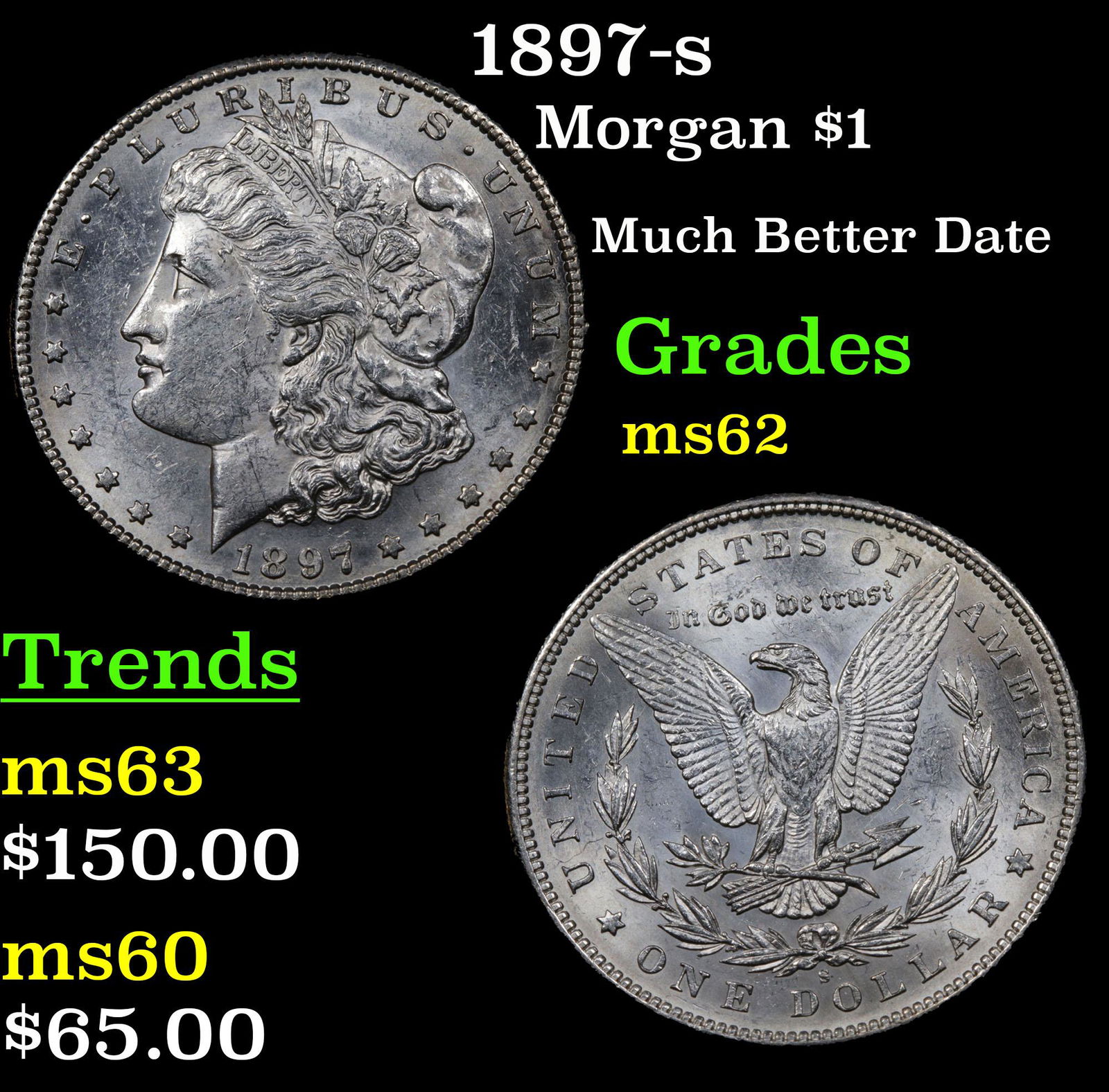 1897-s Morgan $1 Grades Select Unc (1 of 3)