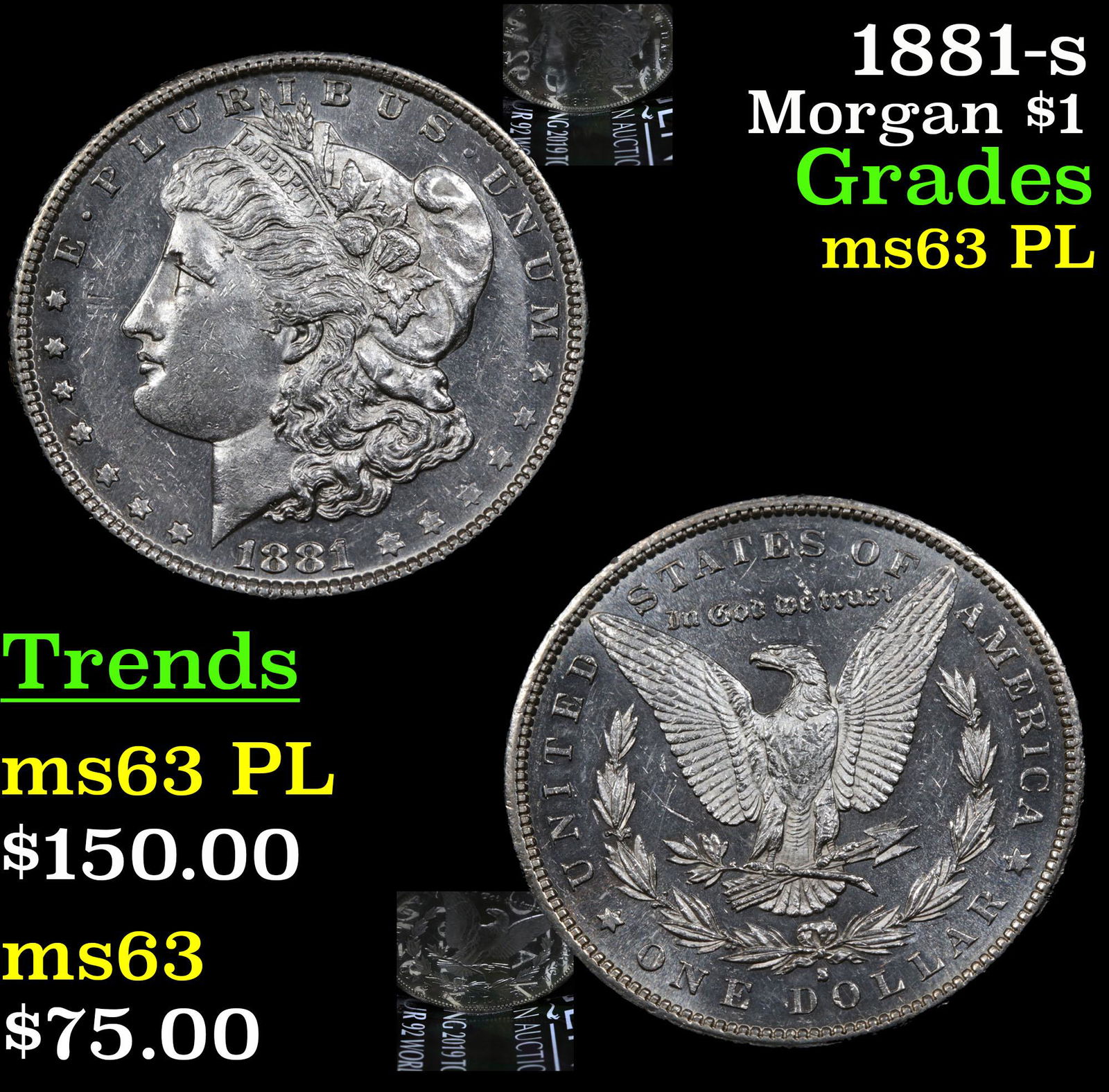 1881-s Morgan $1 Grades Select Unc PL (1 of 7)