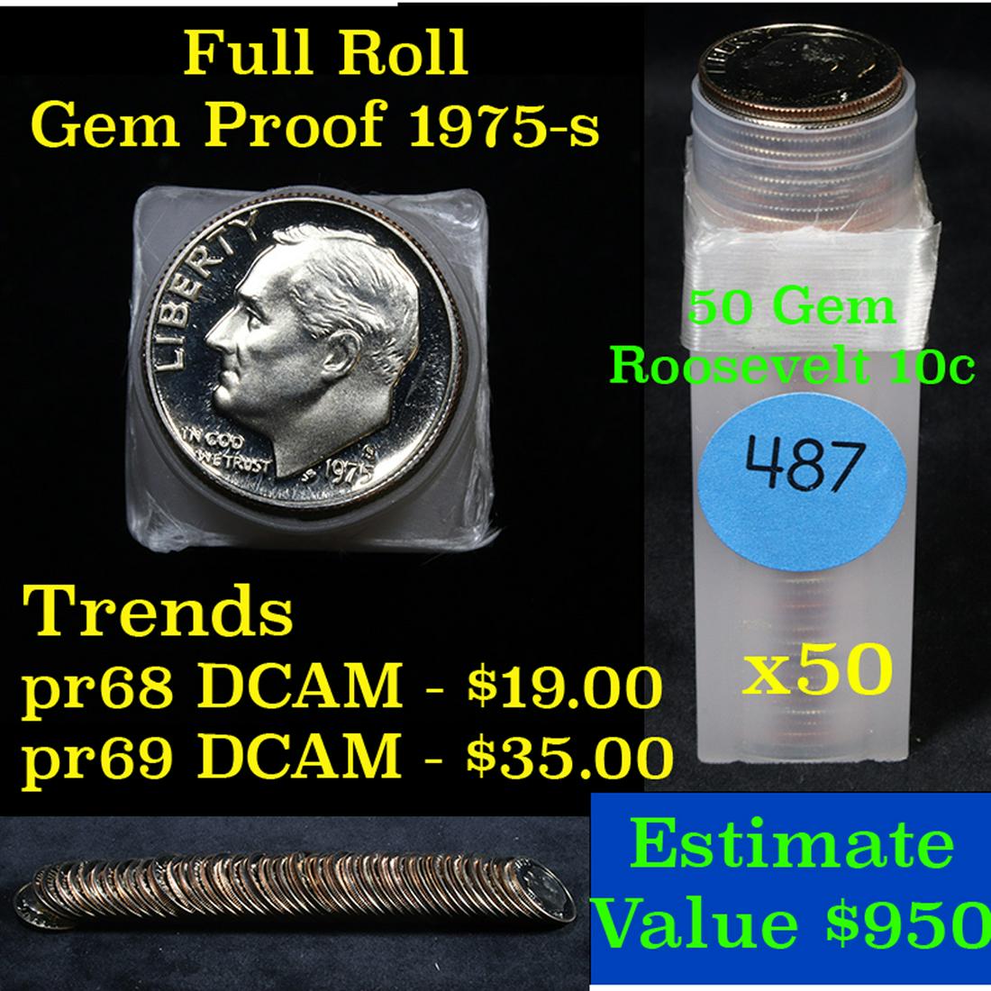 Proof 1975-s Roosevelt Dime 10c roll, 50 pieces (fc) (1 of 4)
