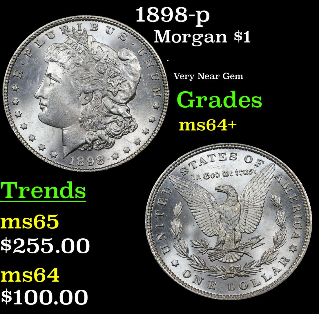 1898-p Morgan $1 Grades Choice+ Unc (1 of 3)