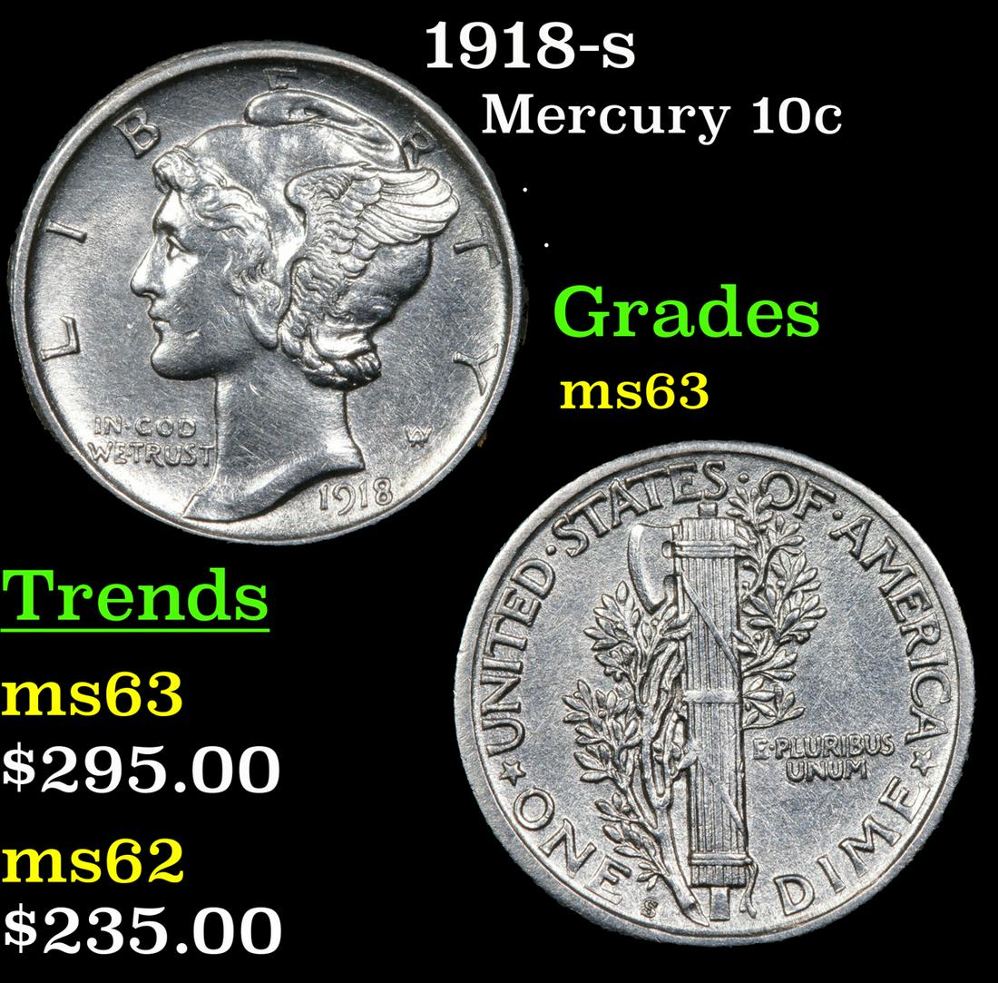 1918-s Mercury 10c Grades Select Unc (1 of 3)