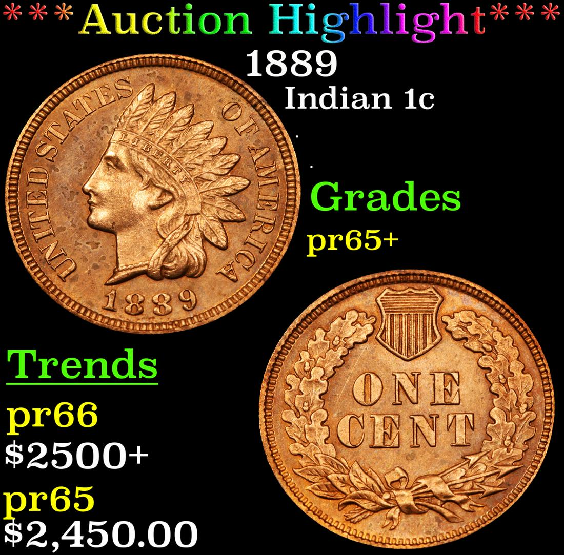 *Highlight* 1889 Indian 1c Graded GEM+ rb Proof (1 of 5)