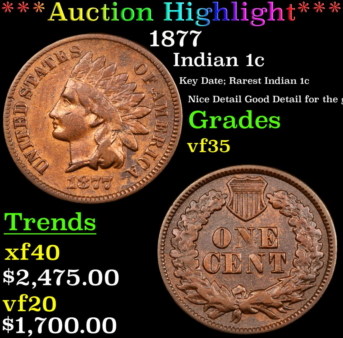 *Highlight* 1877 Indian 1c Graded vf++ (1 of 3)