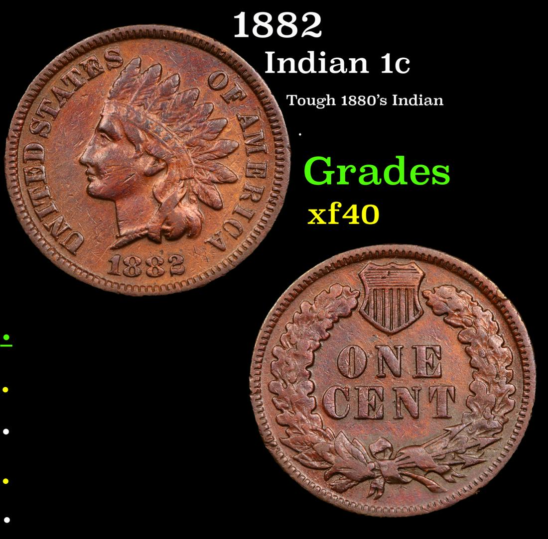 1882 Indian 1c Grades xf (1 of 3)