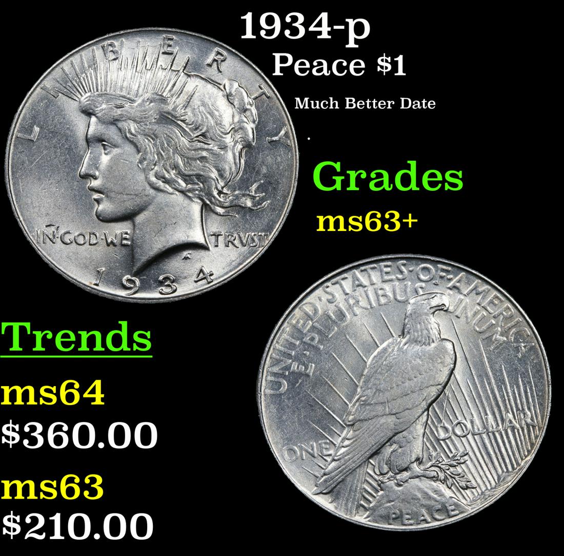 1934-p Peace $1 Grades Select+ Unc (1 of 3)