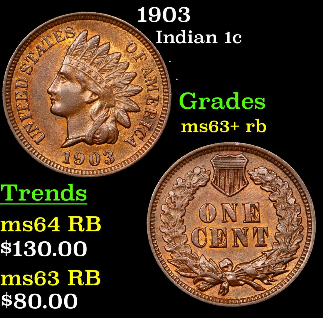 1903 Indian 1c Grades Select+ Unc RB (1 of 3)