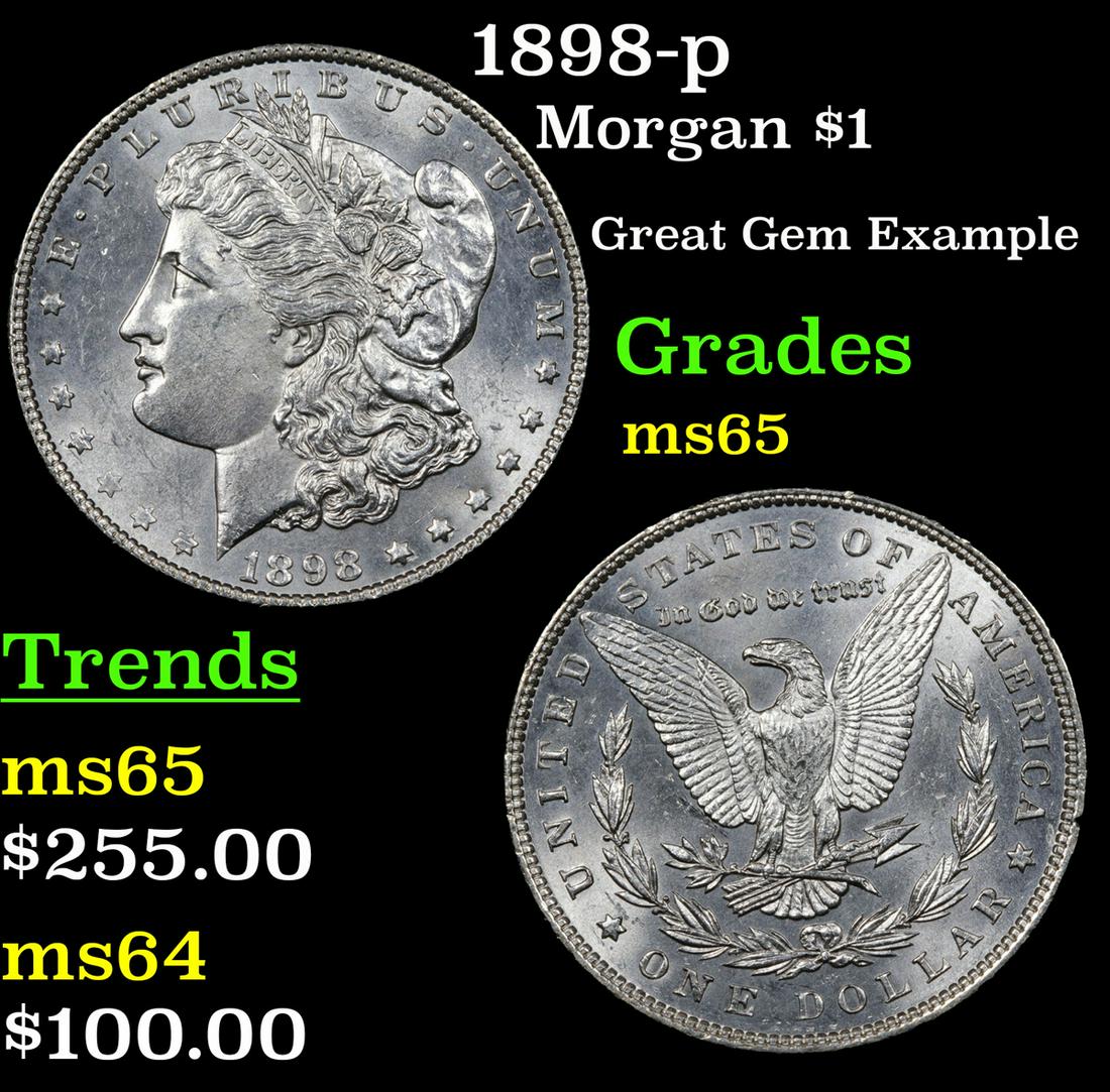 1898-p Morgan $1 Grades GEM Unc (1 of 3)