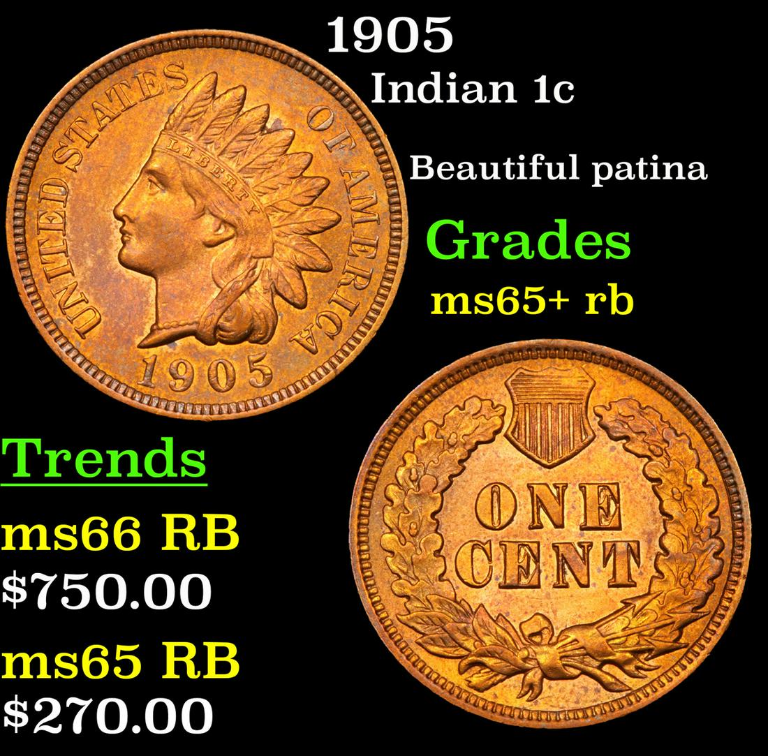 1905 Indian 1c Grades Gem+ Unc RB (1 of 3)