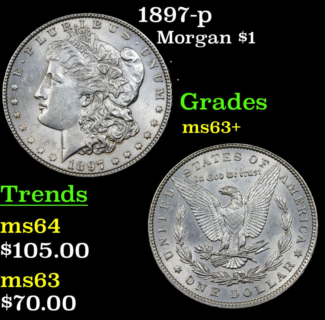 1897-p Morgan $1 Grades Select+ Unc (1 of 3)