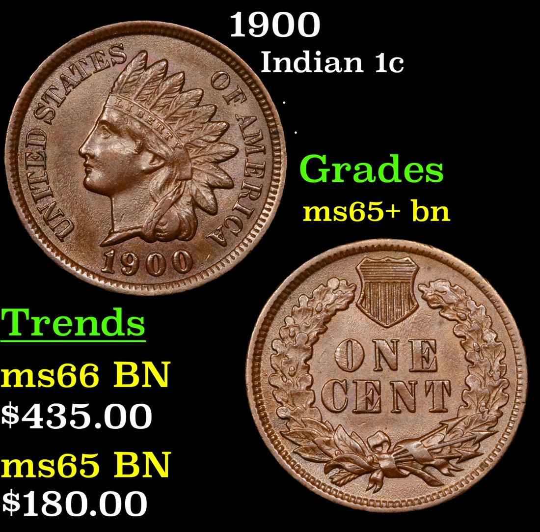 1900 Indian 1c Grades GEM+ Unc BN (1 of 3)