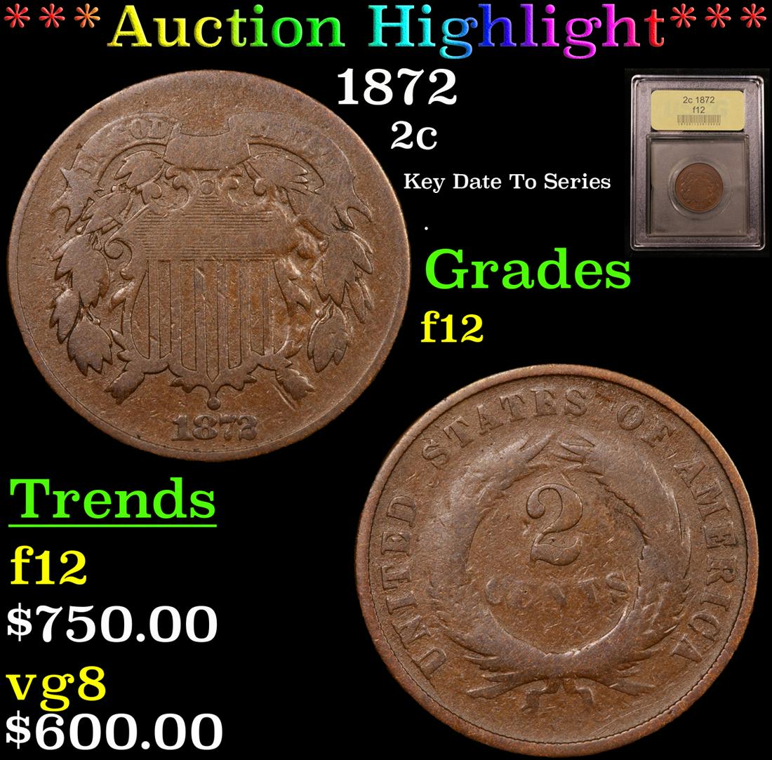 *Highlight* 1872 2c Graded f, fine (1 of 5)