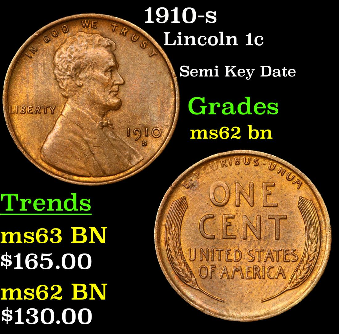 1910-s Lincoln 1c Grades Select Unc BN (1 of 3)