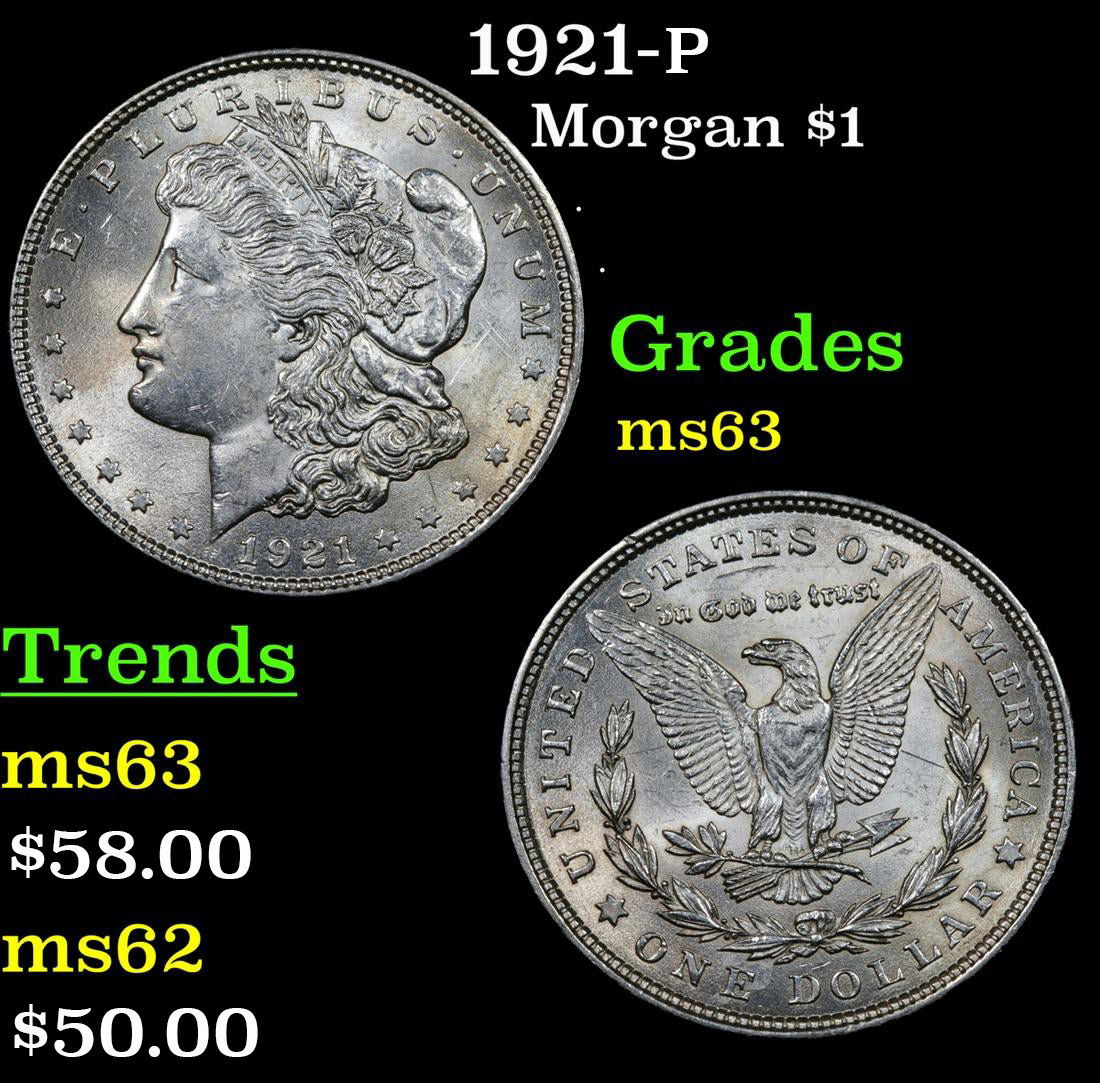 1921-p Morgan $1 Grades Select Unc (1 of 3)